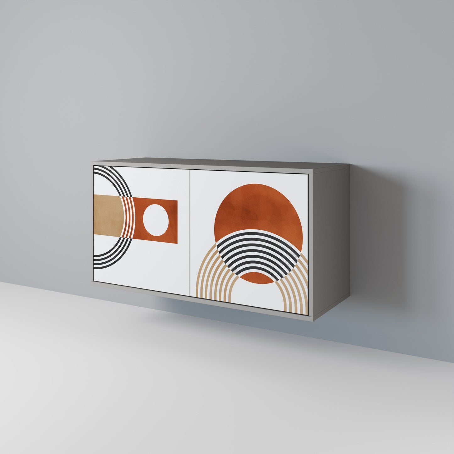 CIRCLE RHYTM 2-Door Sideboard in Grey Finish