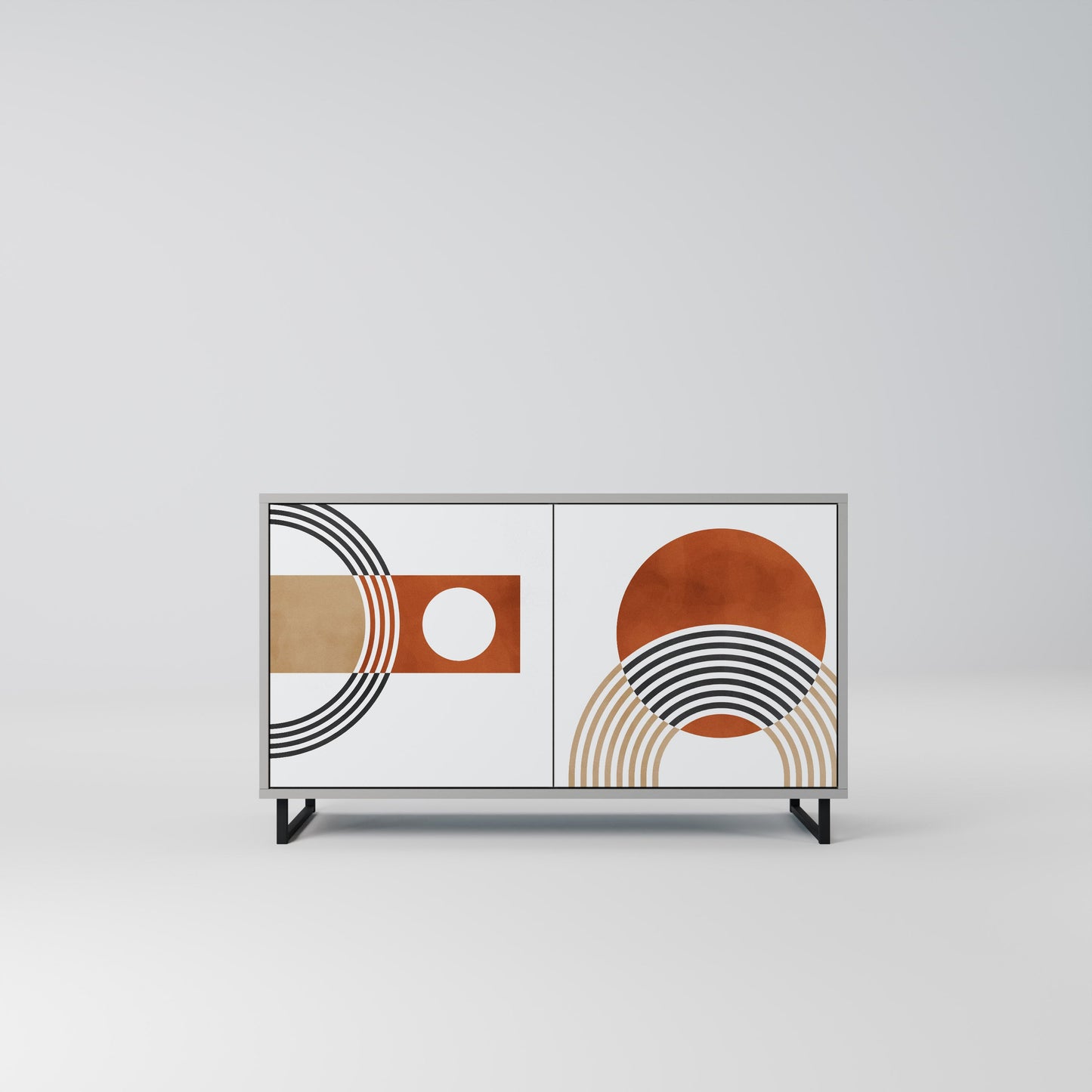 CIRCLE RHYTM 2-Door Sideboard in Grey Finish