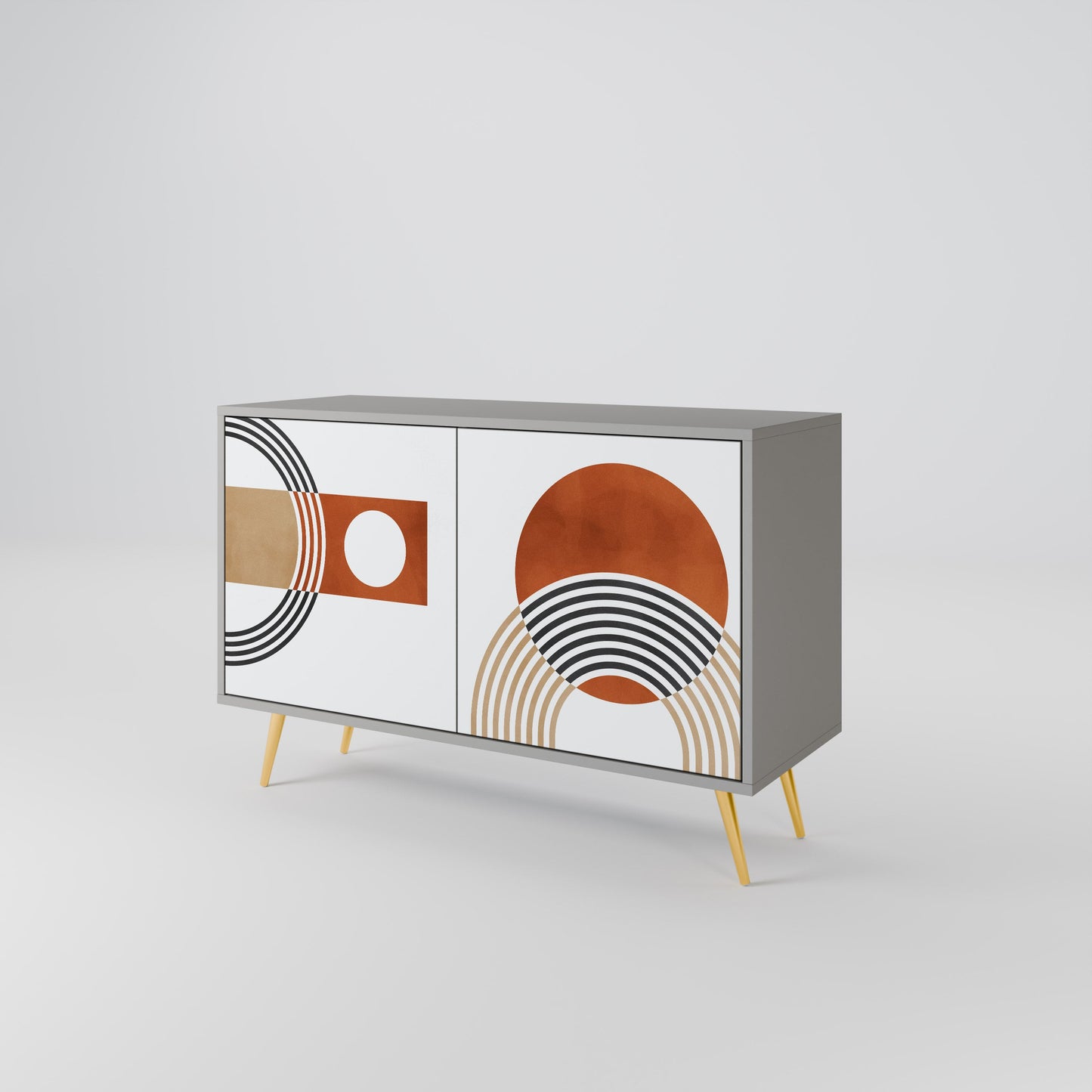 CIRCLE RHYTM 2-Door Sideboard in Grey Finish