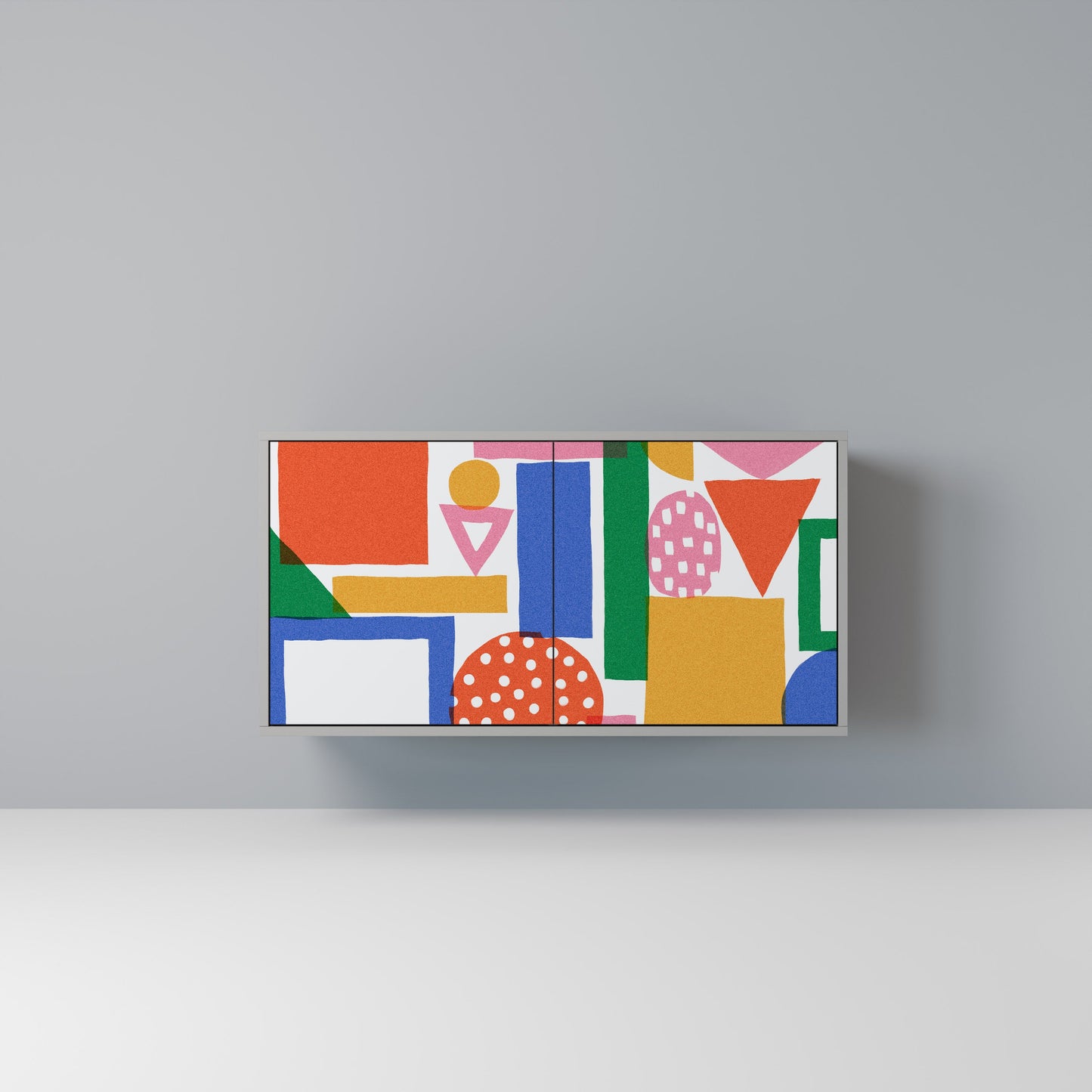 GEOMETRIC GLIMMER 2-Door Sideboard in Grey Finish