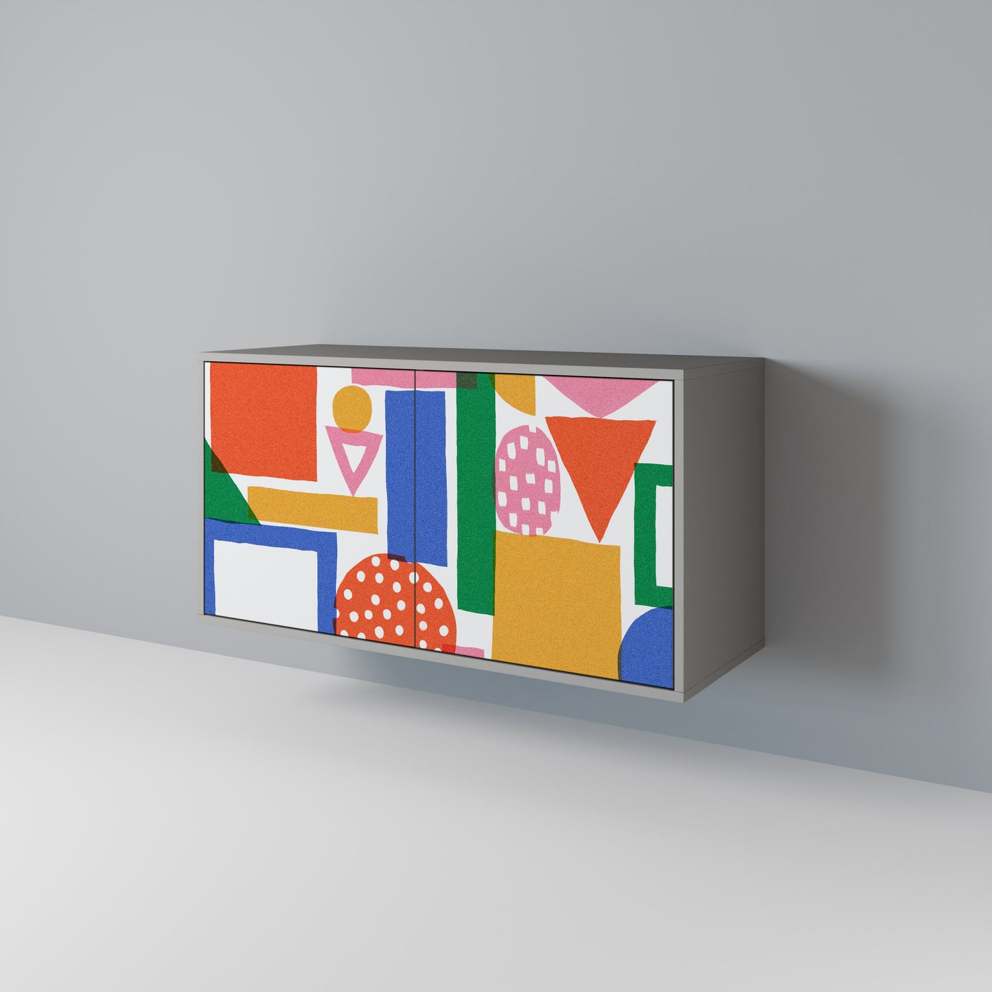 GEOMETRIC GLIMMER 2-Door Sideboard in Grey Finish