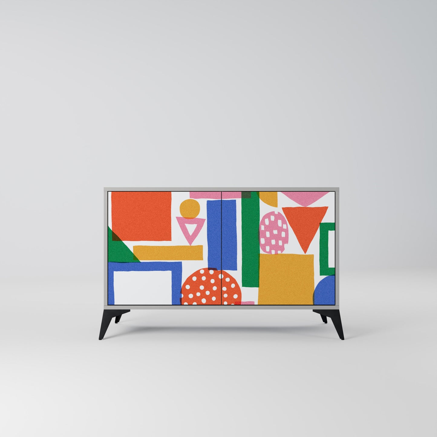 GEOMETRIC GLIMMER 2-Door Sideboard in Grey Finish