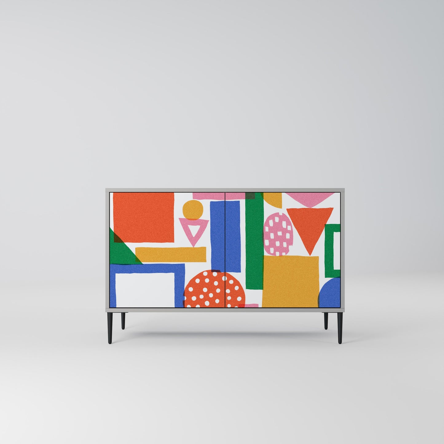 GEOMETRIC GLIMMER 2-Door Sideboard in Grey Finish