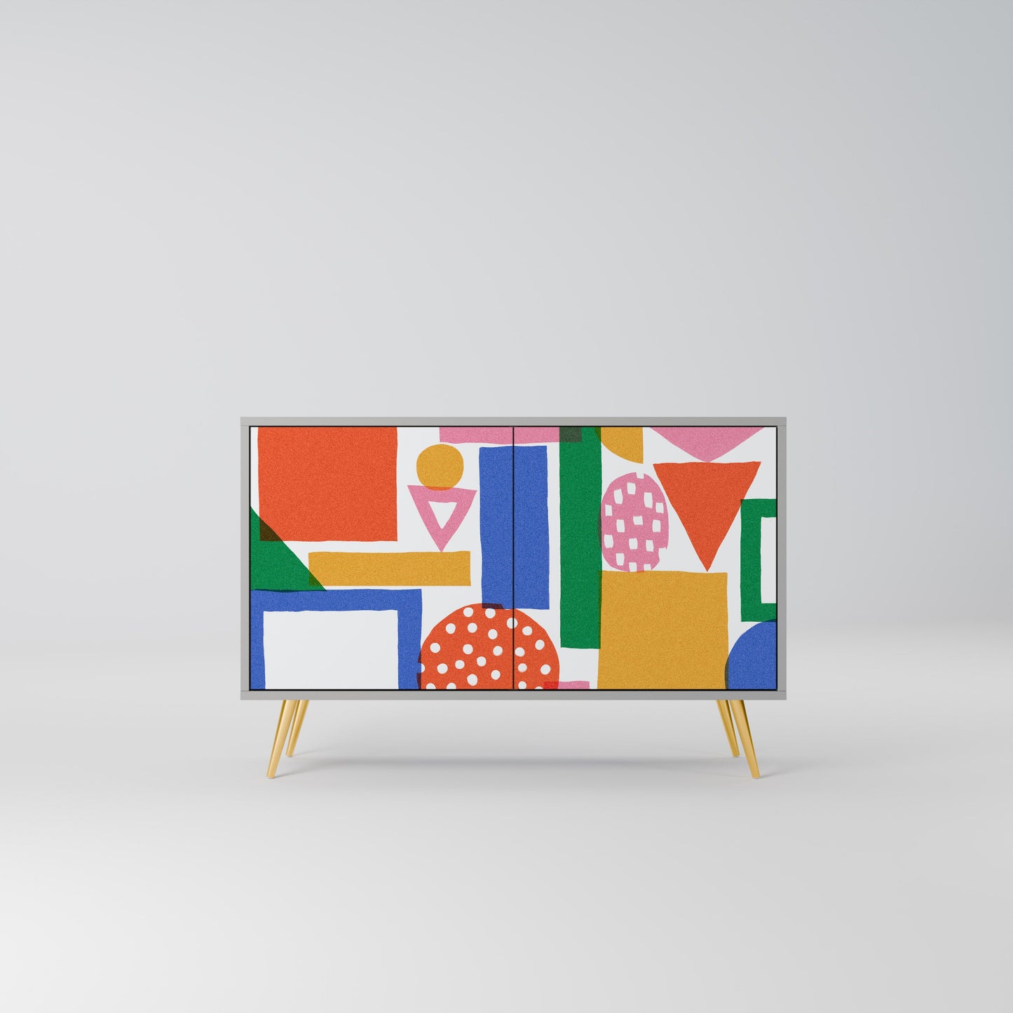 GEOMETRIC GLIMMER 2-Door Sideboard in Grey Finish
