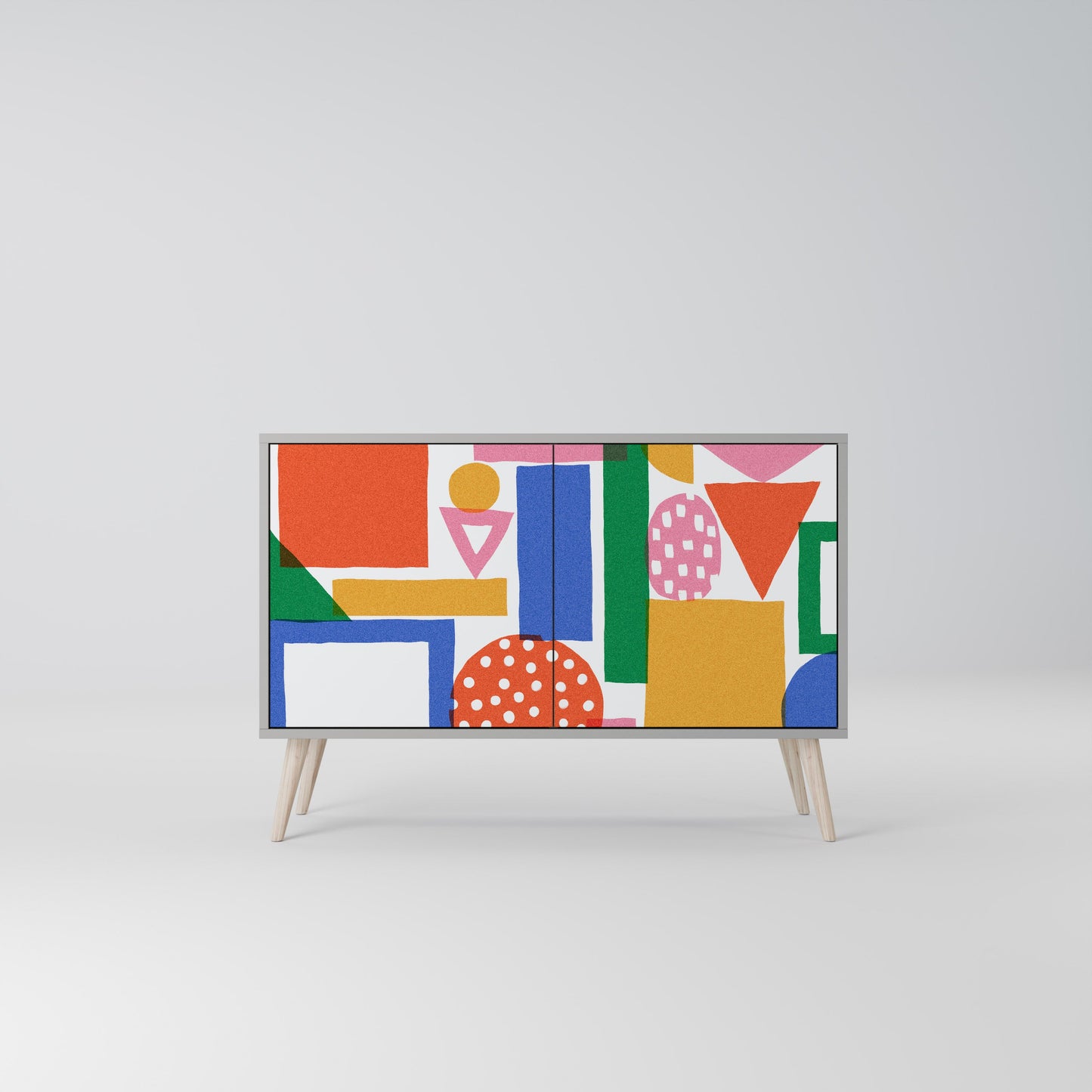 GEOMETRIC GLIMMER 2-Door Sideboard in Grey Finish