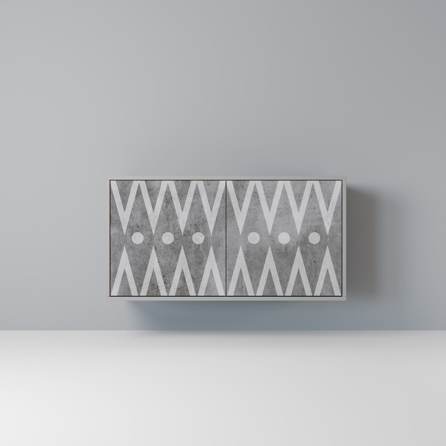 SHARP EDGES 2-Door Sideboard in Grey Finish