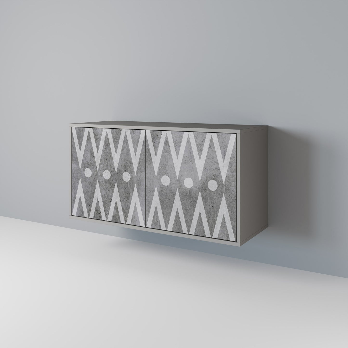 SHARP EDGES 2-Door Sideboard in Grey Finish