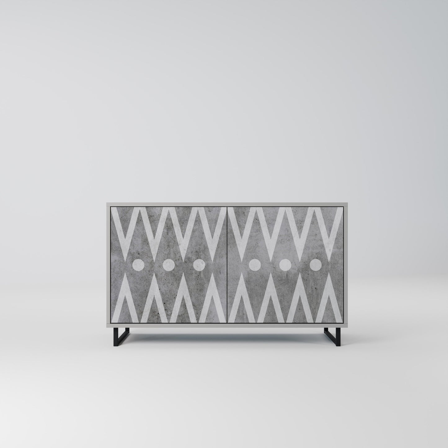 SHARP EDGES 2-Door Sideboard in Grey Finish