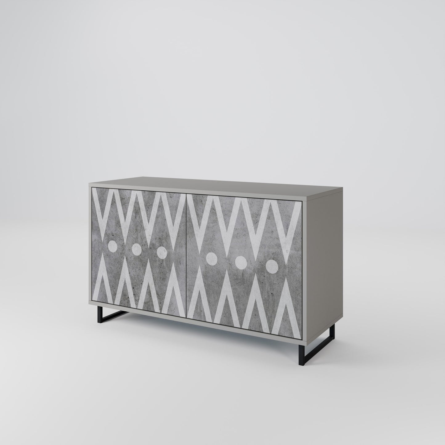 SHARP EDGES 2-Door Sideboard in Grey Finish