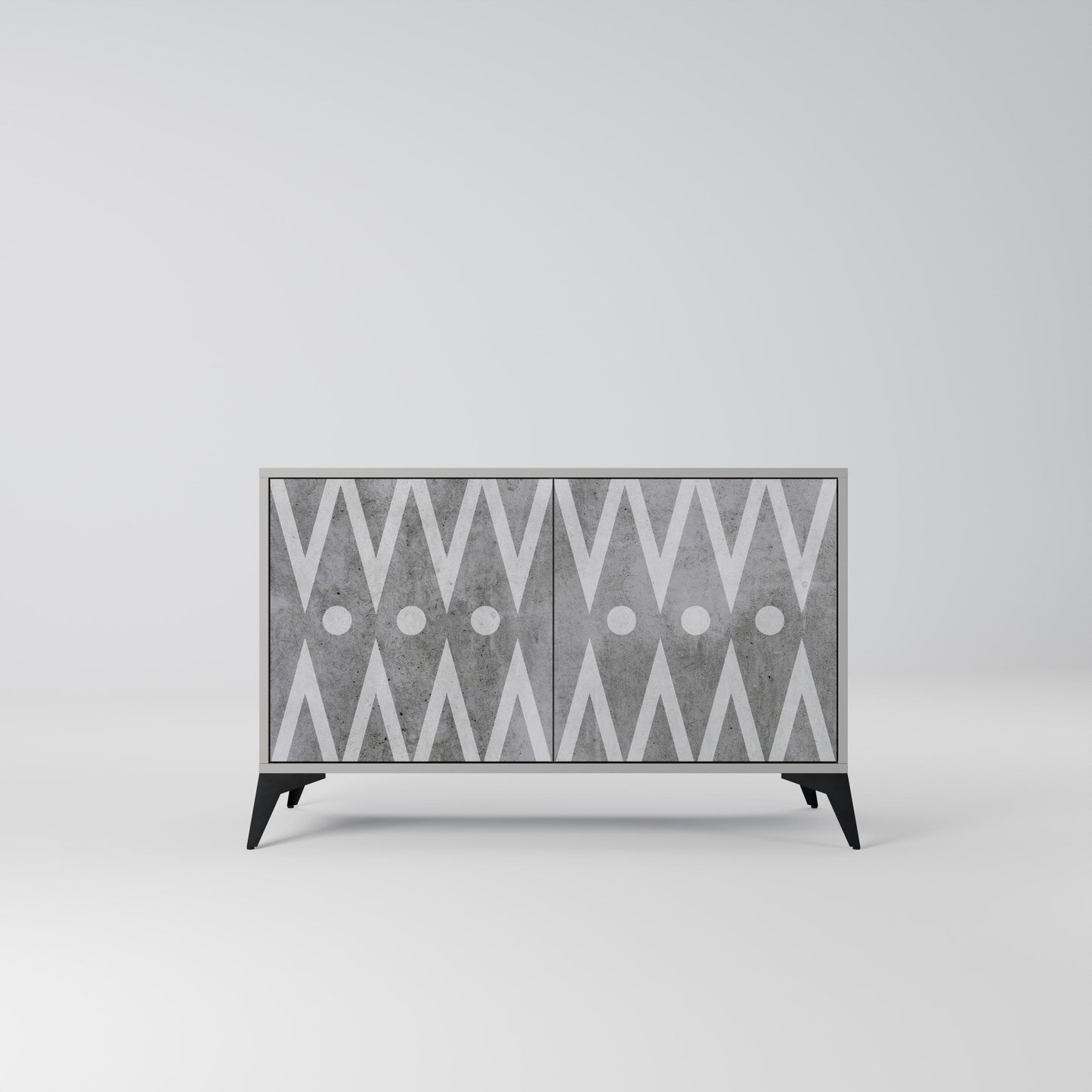 SHARP EDGES 2-Door Sideboard in Grey Finish