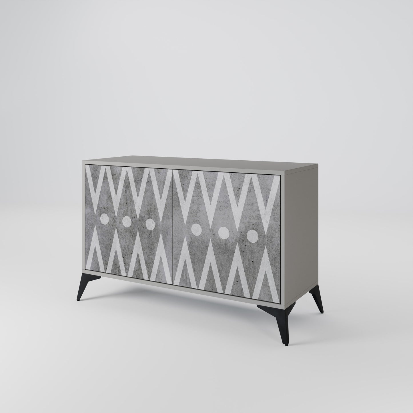 SHARP EDGES 2-Door Sideboard in Grey Finish