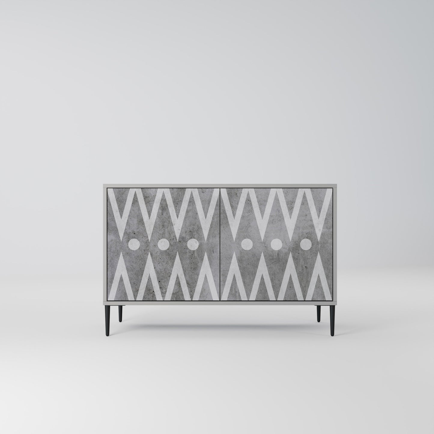 SHARP EDGES 2-Door Sideboard in Grey Finish