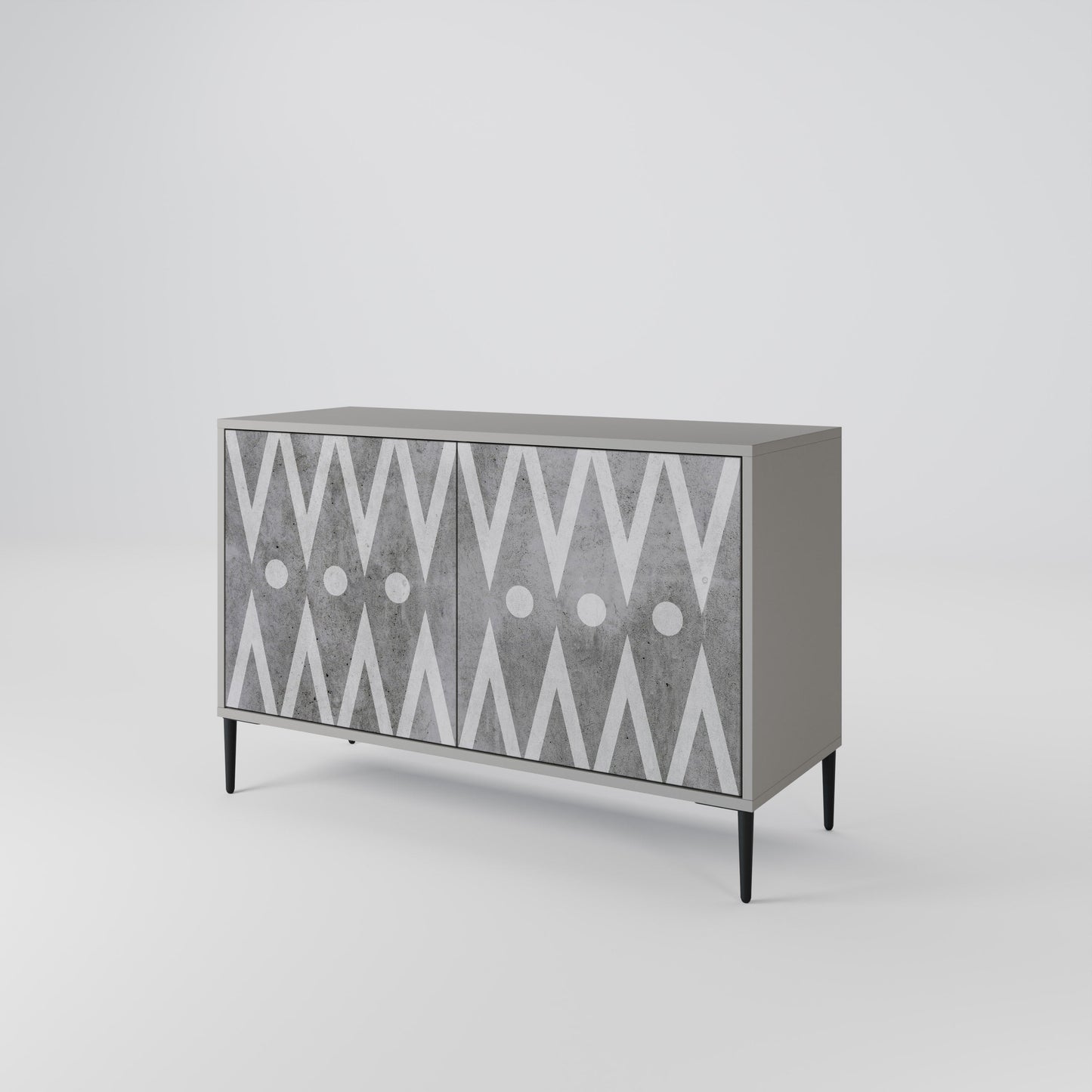SHARP EDGES 2-Door Sideboard in Grey Finish