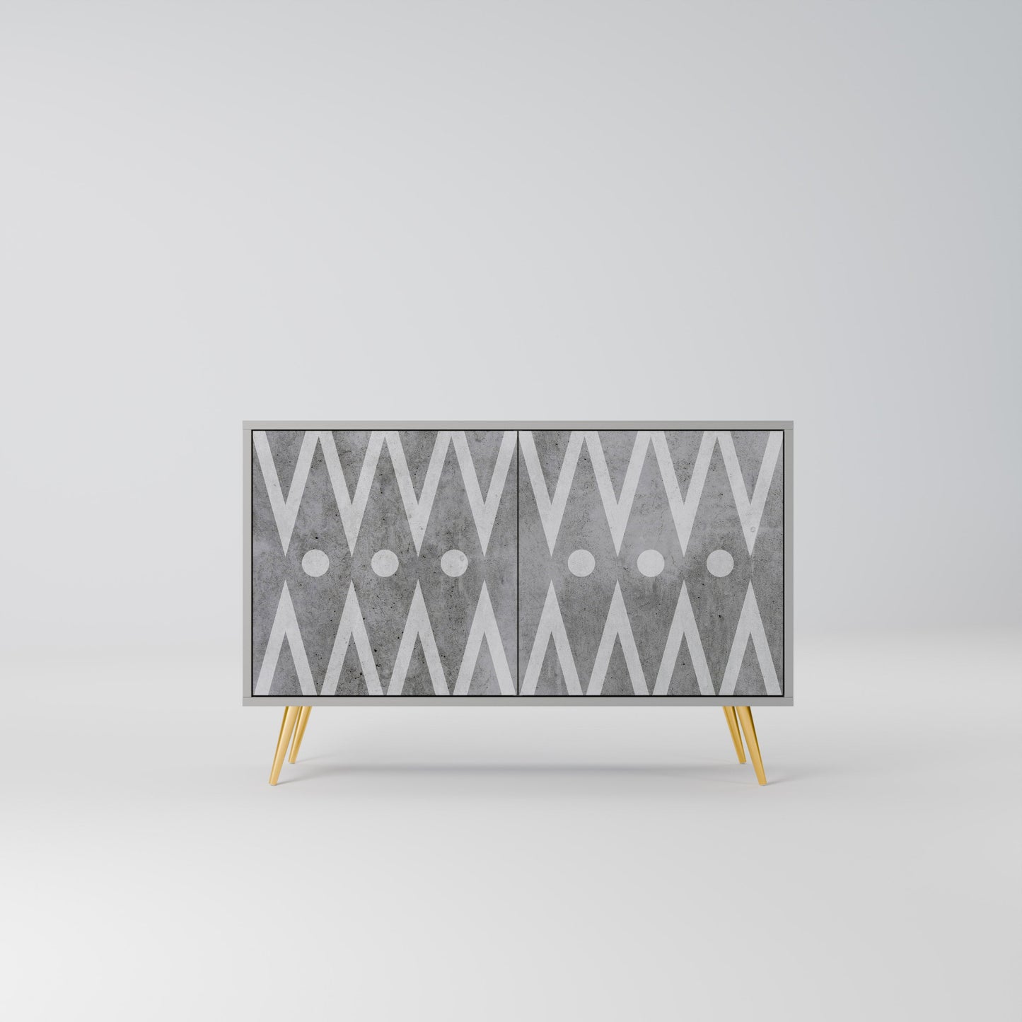SHARP EDGES 2-Door Sideboard in Grey Finish