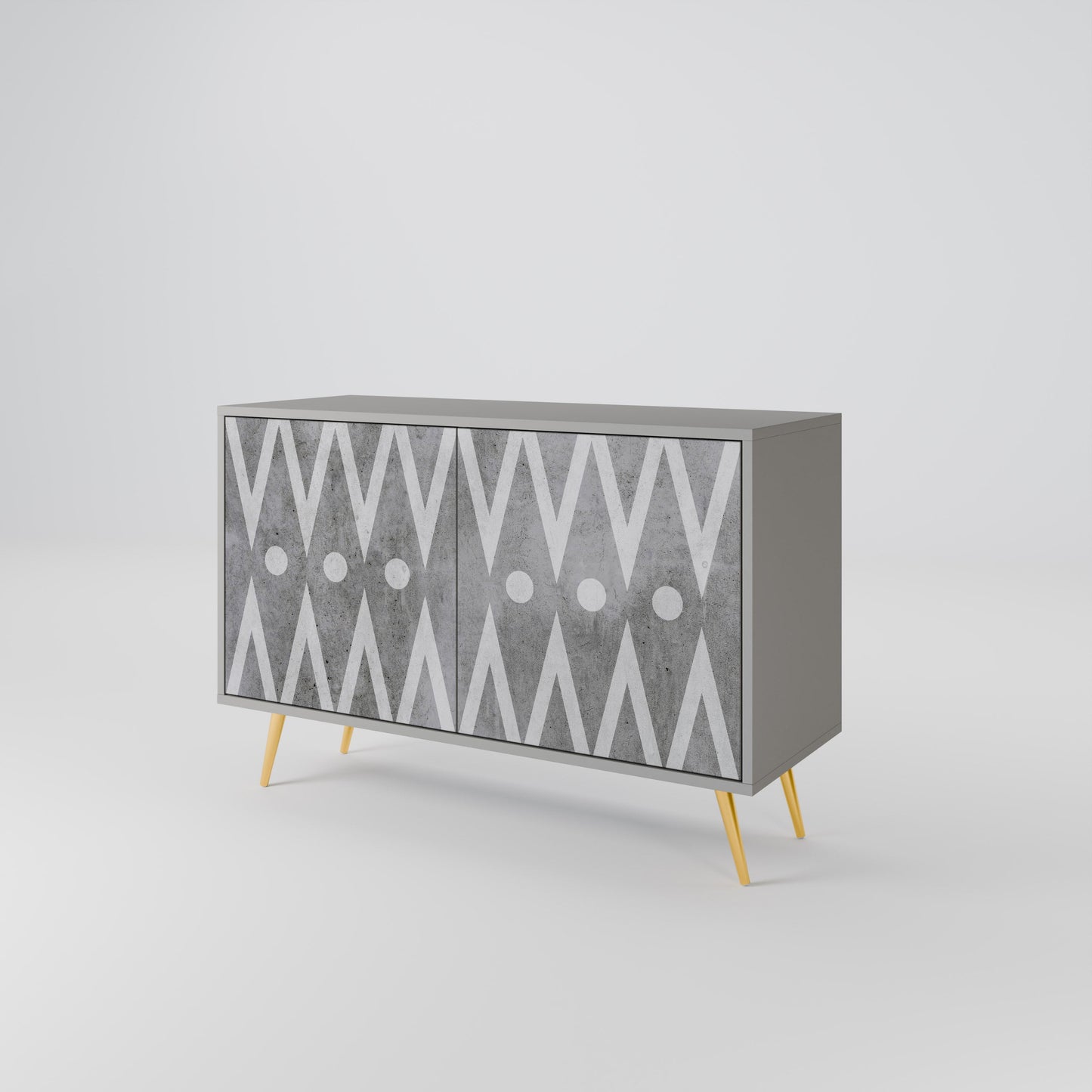 SHARP EDGES 2-Door Sideboard in Grey Finish