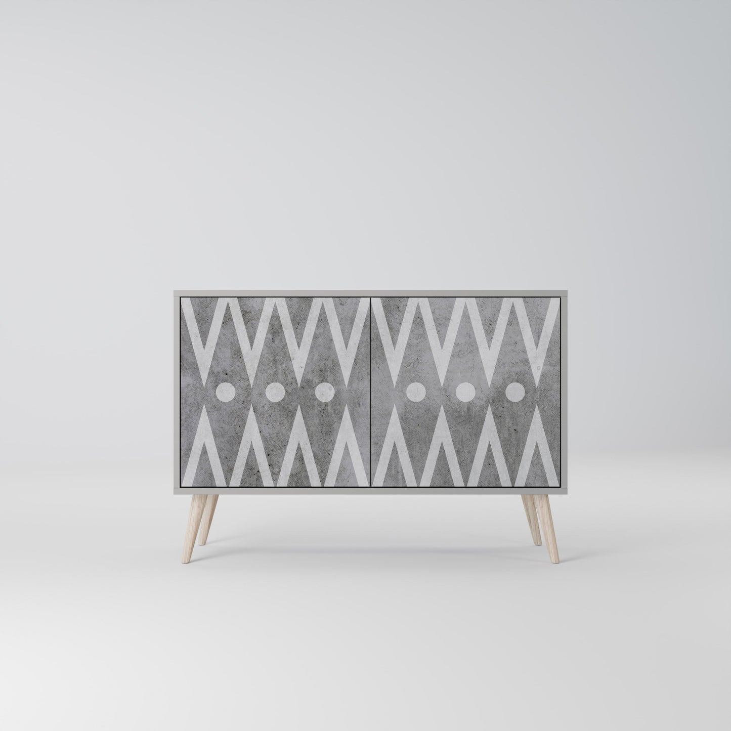 SHARP EDGES 2-Door Sideboard in Grey Finish