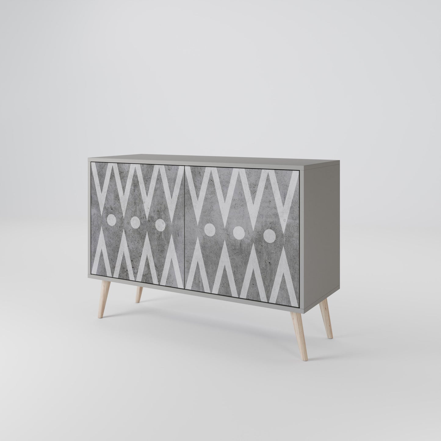 SHARP EDGES 2-Door Sideboard in Grey Finish