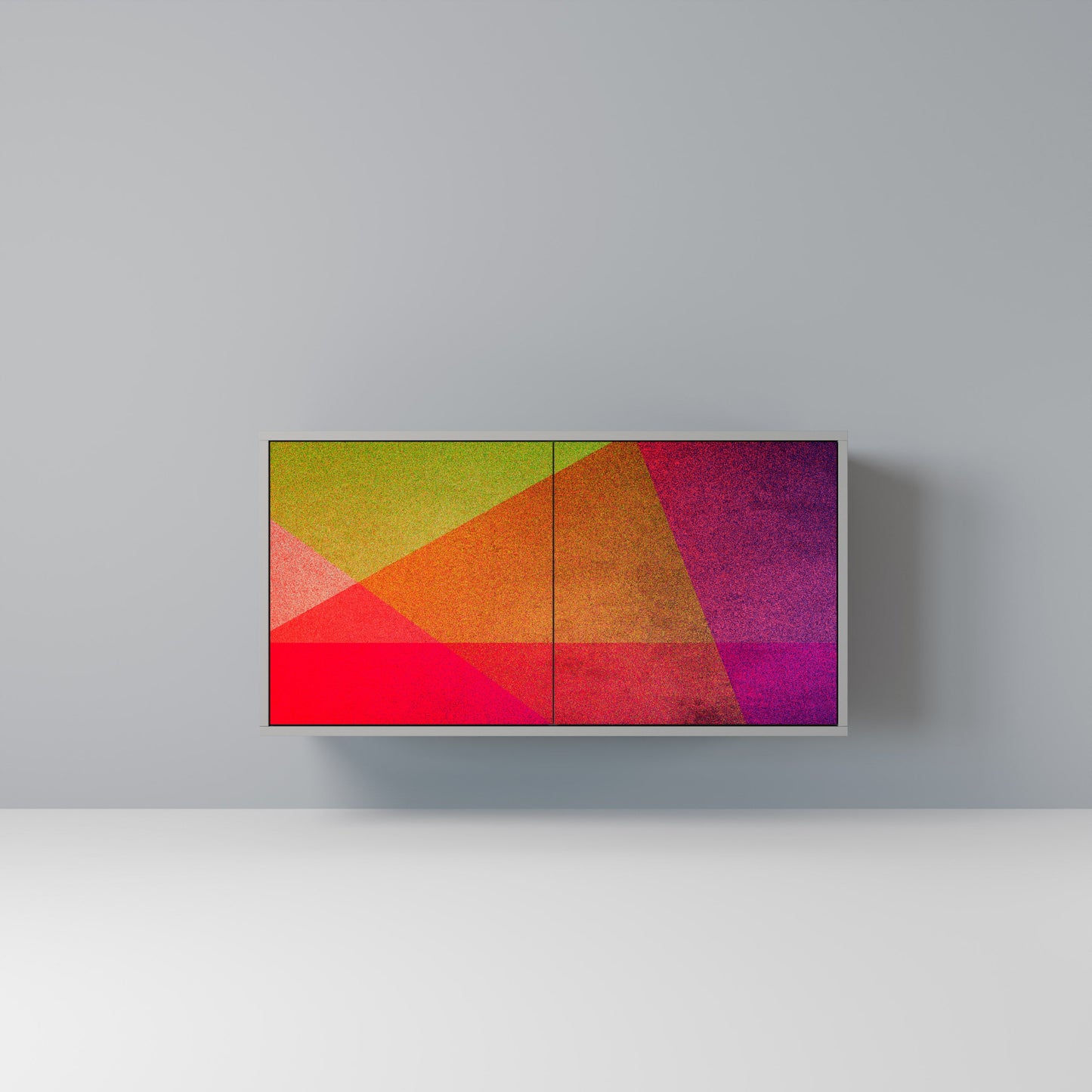 VIVID GEOMETRY 2-Door Sideboard in Grey Finish
