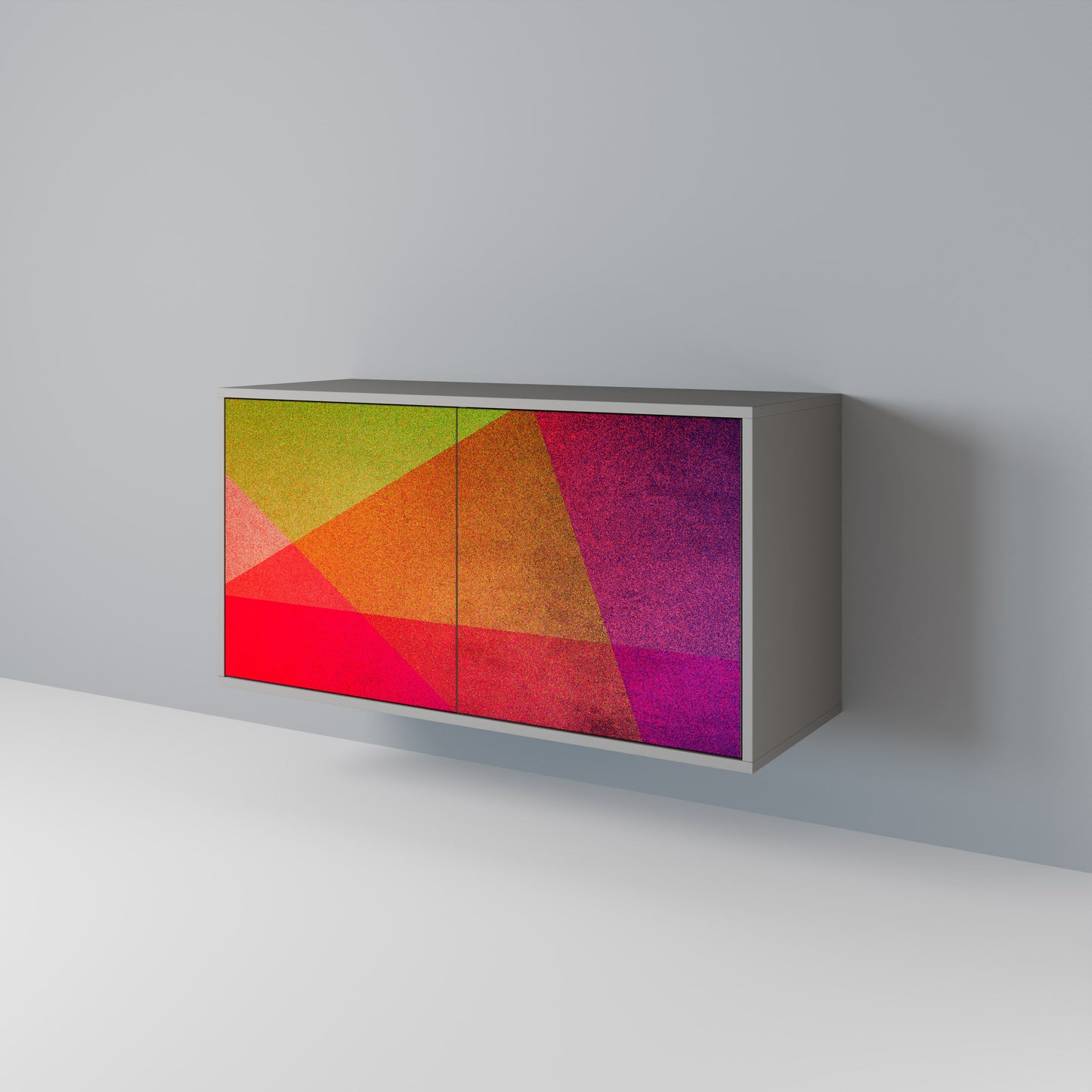 VIVID GEOMETRY 2-Door Sideboard in Grey Finish