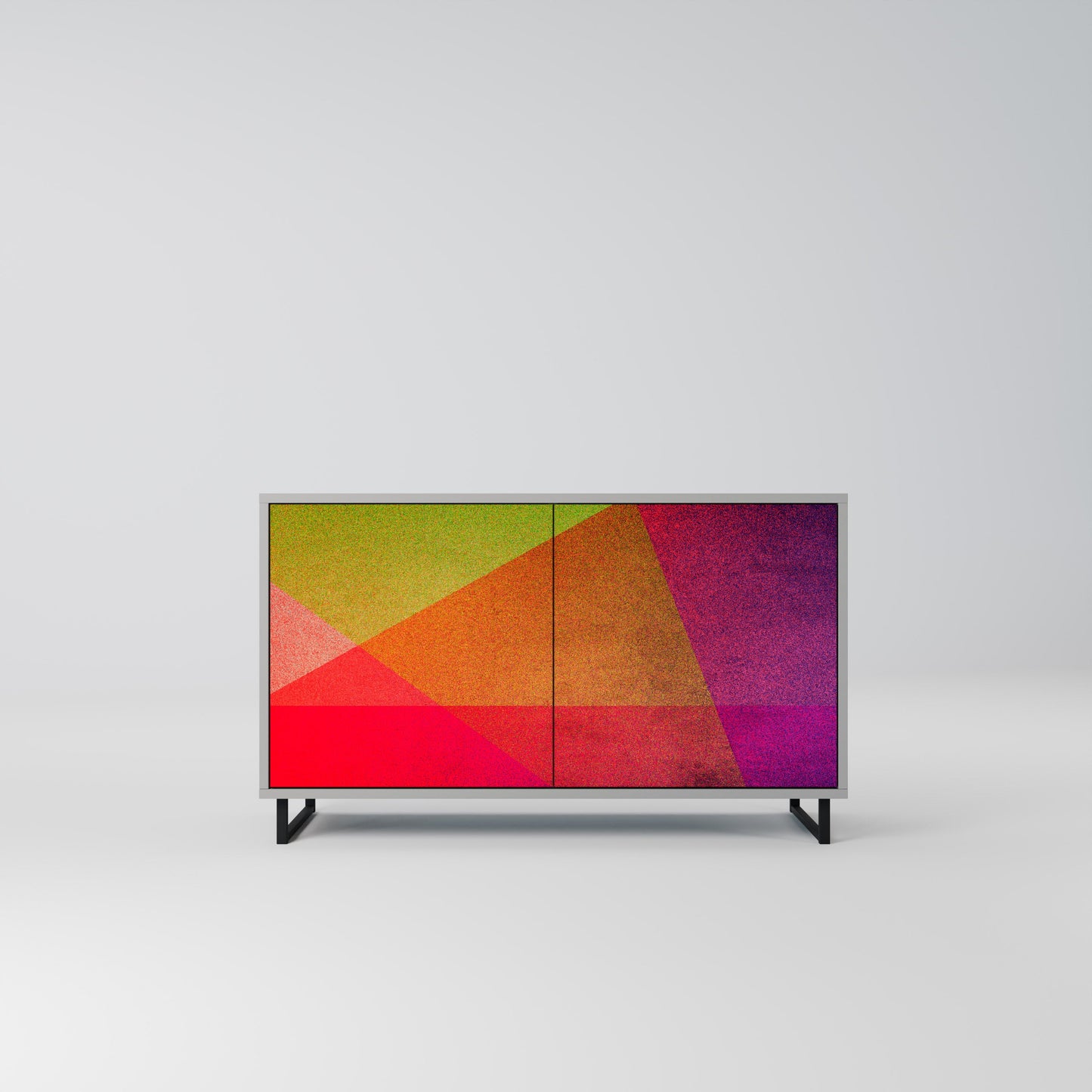 VIVID GEOMETRY 2-Door Sideboard in Grey Finish