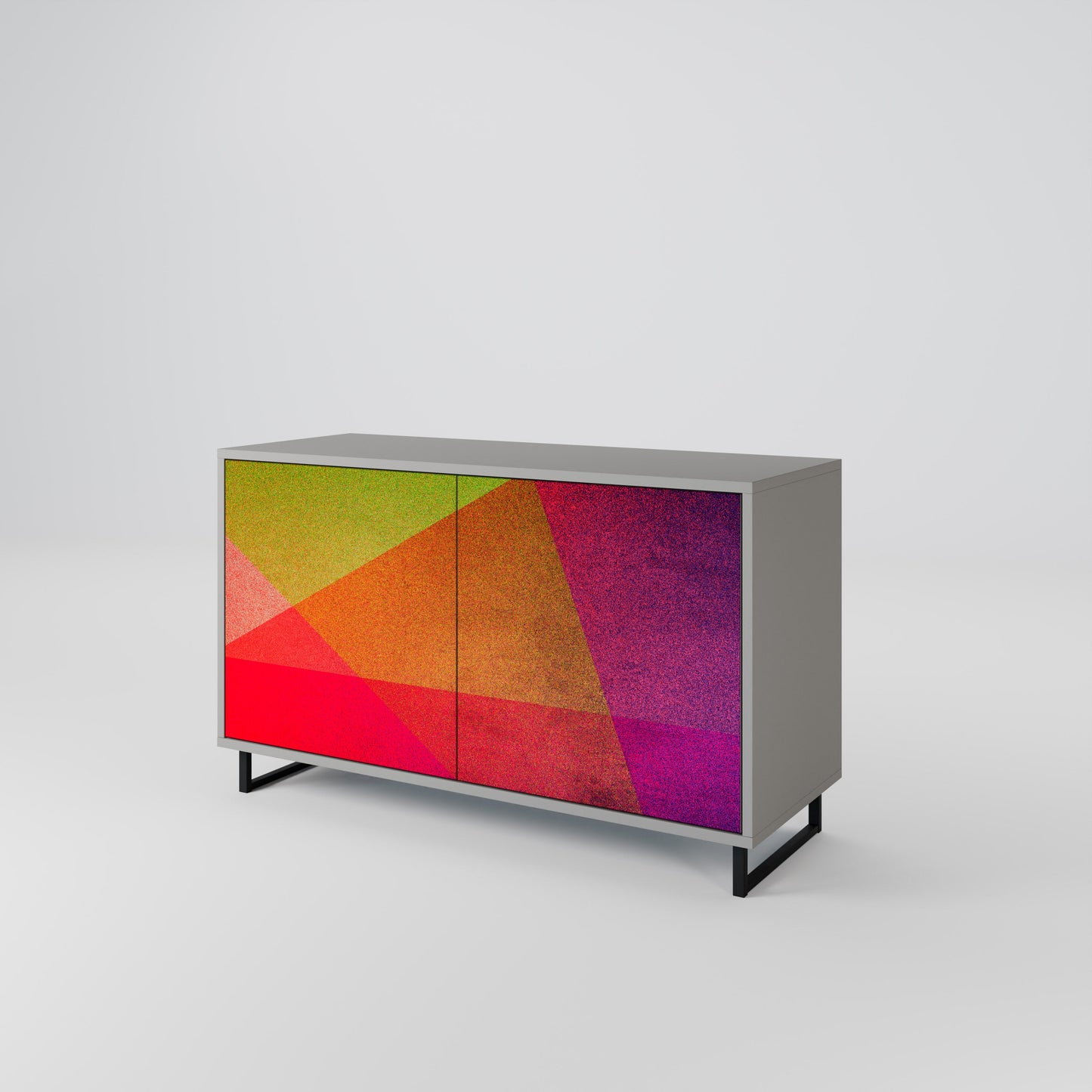 VIVID GEOMETRY 2-Door Sideboard in Grey Finish