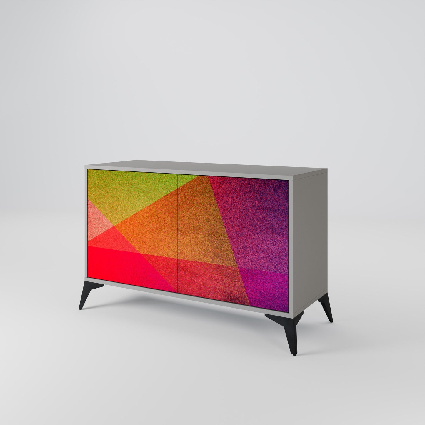 VIVID GEOMETRY 2-Door Sideboard in Grey Finish
