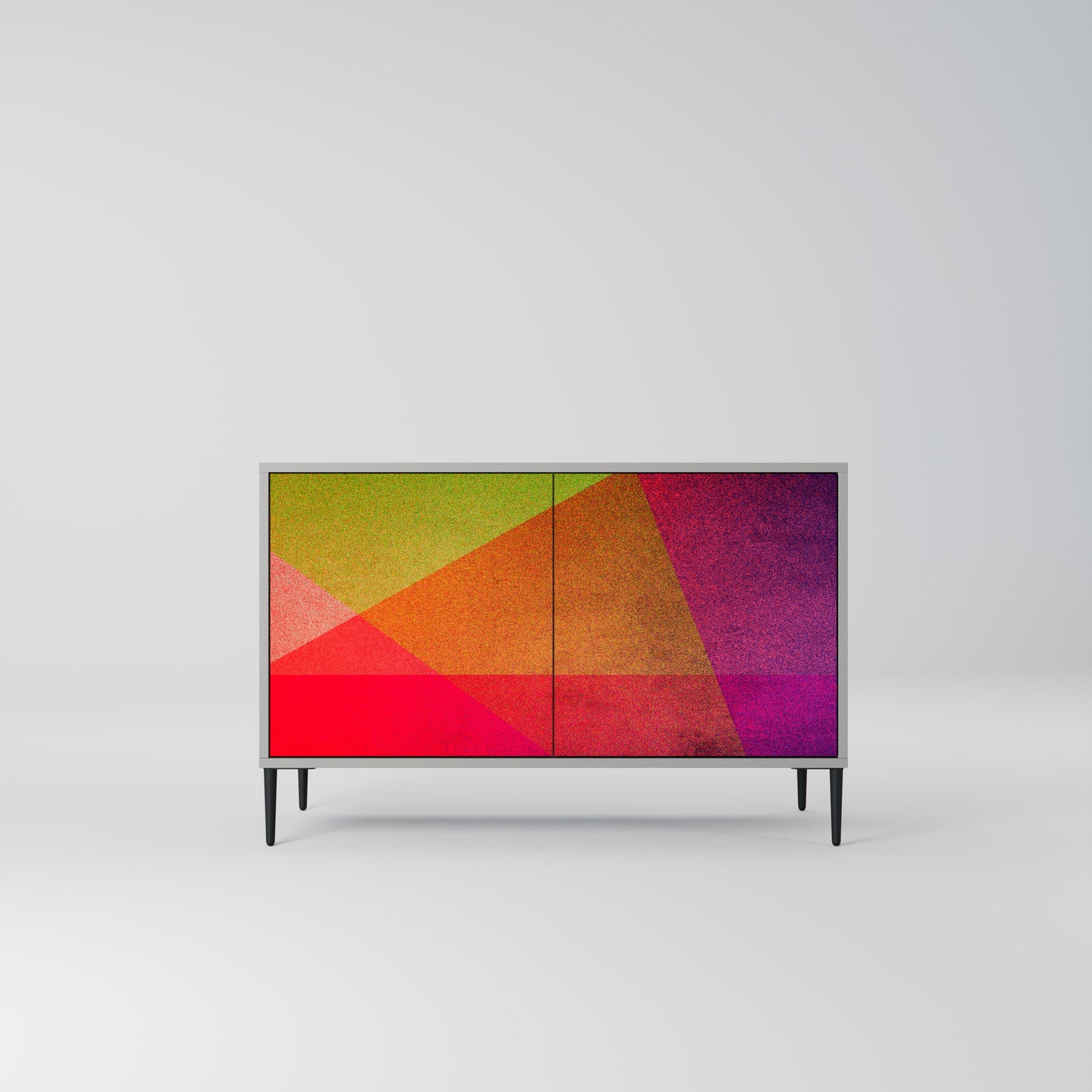 VIVID GEOMETRY 2-Door Sideboard in Grey Finish