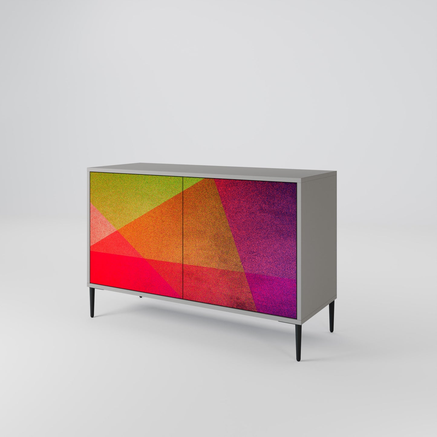 VIVID GEOMETRY 2-Door Sideboard in Grey Finish