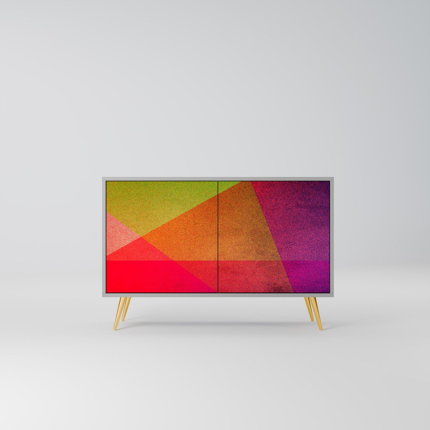 VIVID GEOMETRY 2-Door Sideboard in Grey Finish