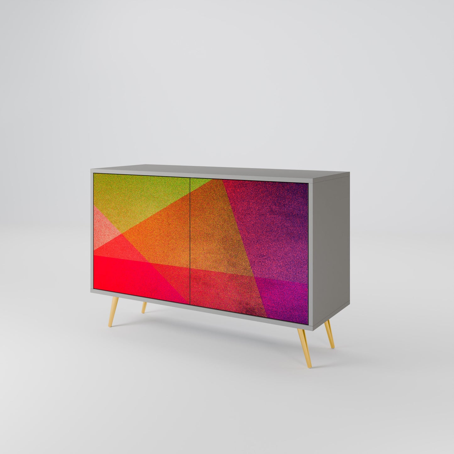 VIVID GEOMETRY 2-Door Sideboard in Grey Finish