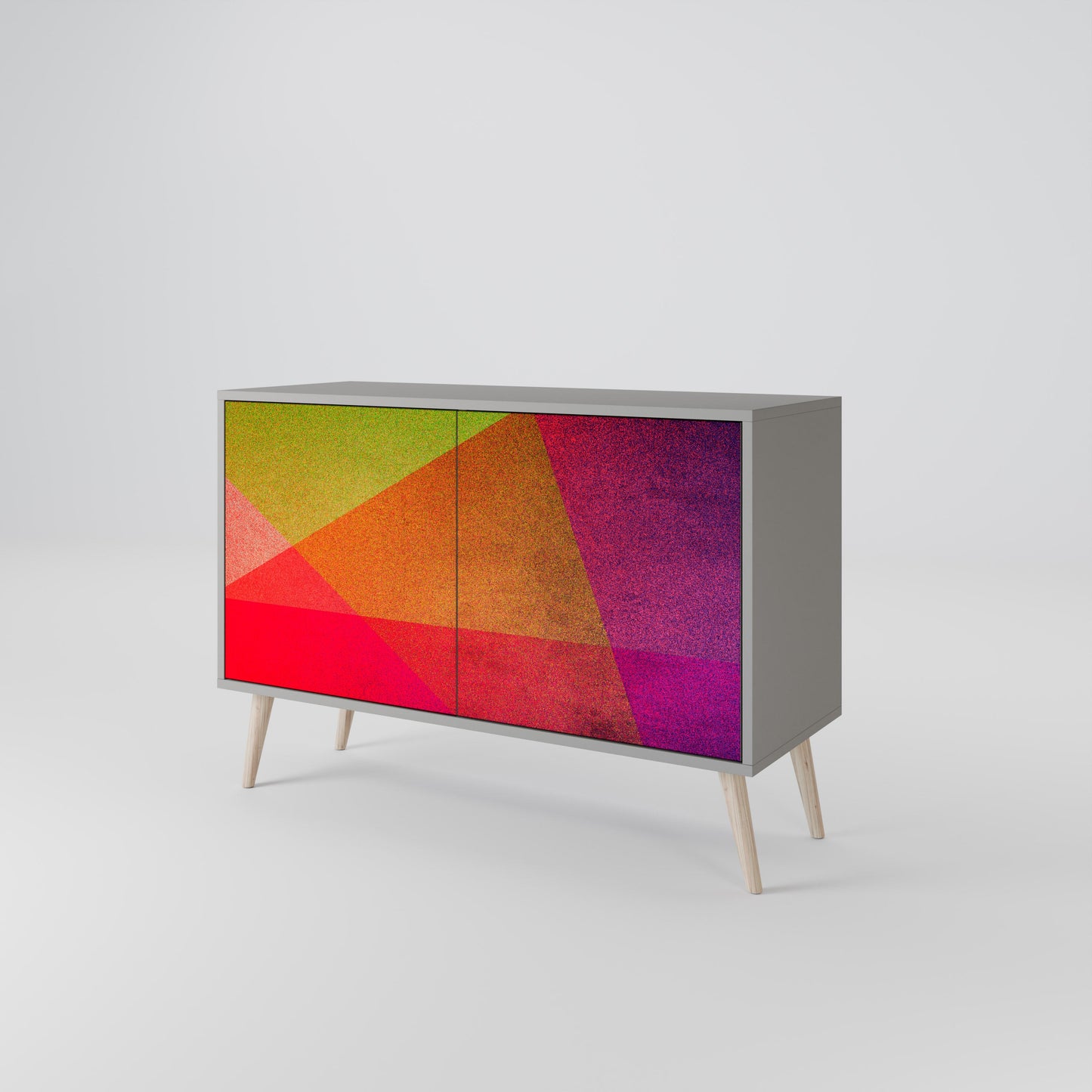 VIVID GEOMETRY 2-Door Sideboard in Grey Finish
