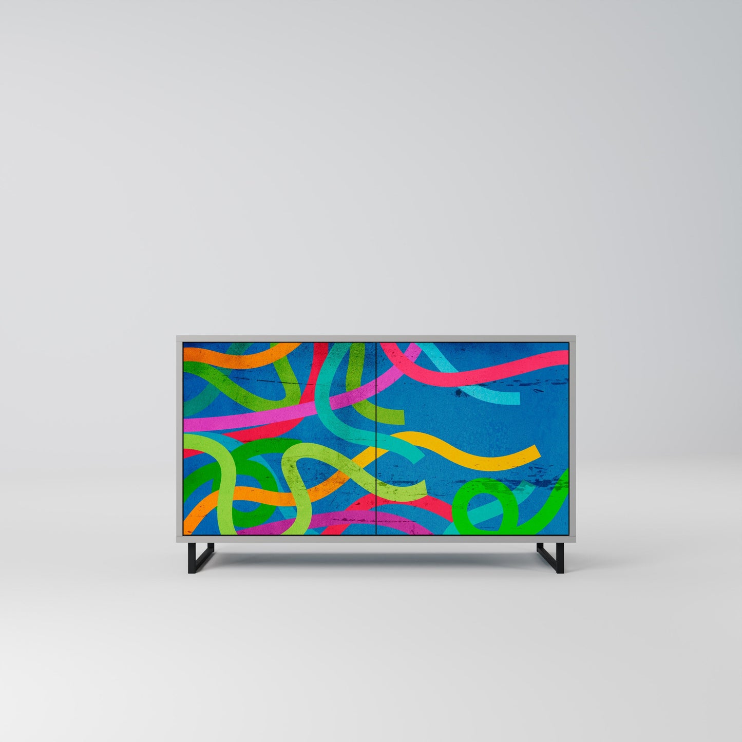 STREAMER TANGLE 2-Door Sideboard in Grey Finish
