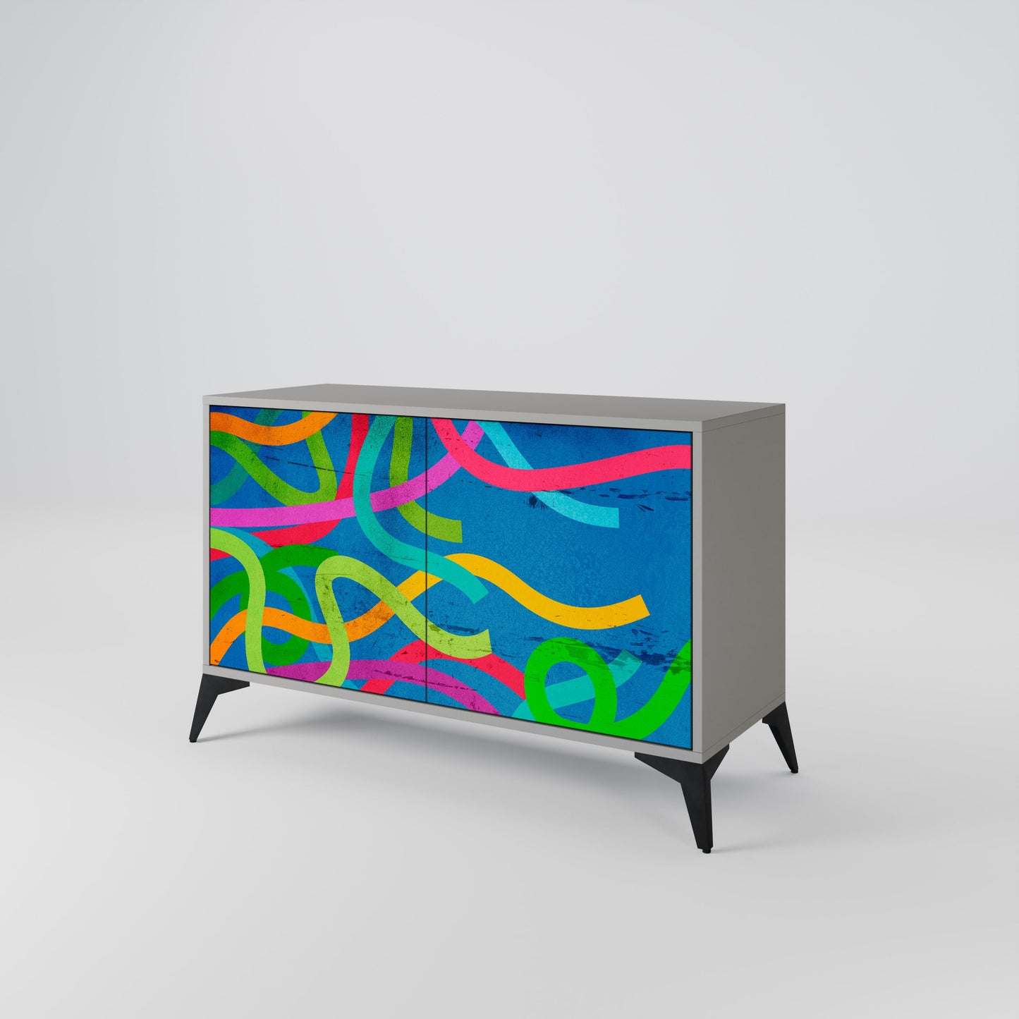 STREAMER TANGLE 2-Door Sideboard in Grey Finish