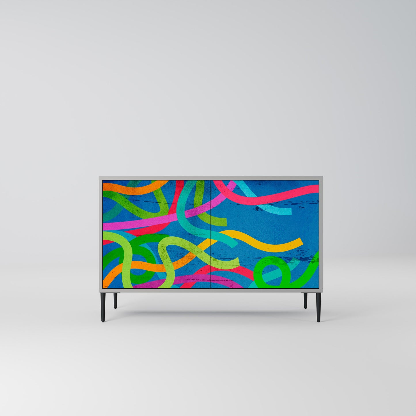 STREAMER TANGLE 2-Door Sideboard in Grey Finish