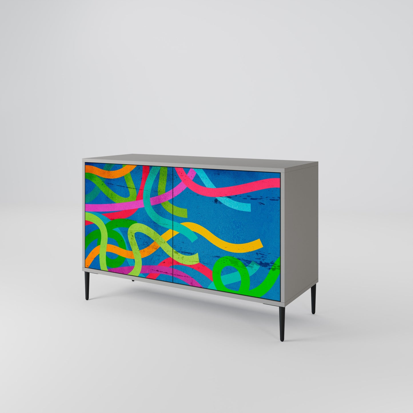 STREAMER TANGLE 2-Door Sideboard in Grey Finish