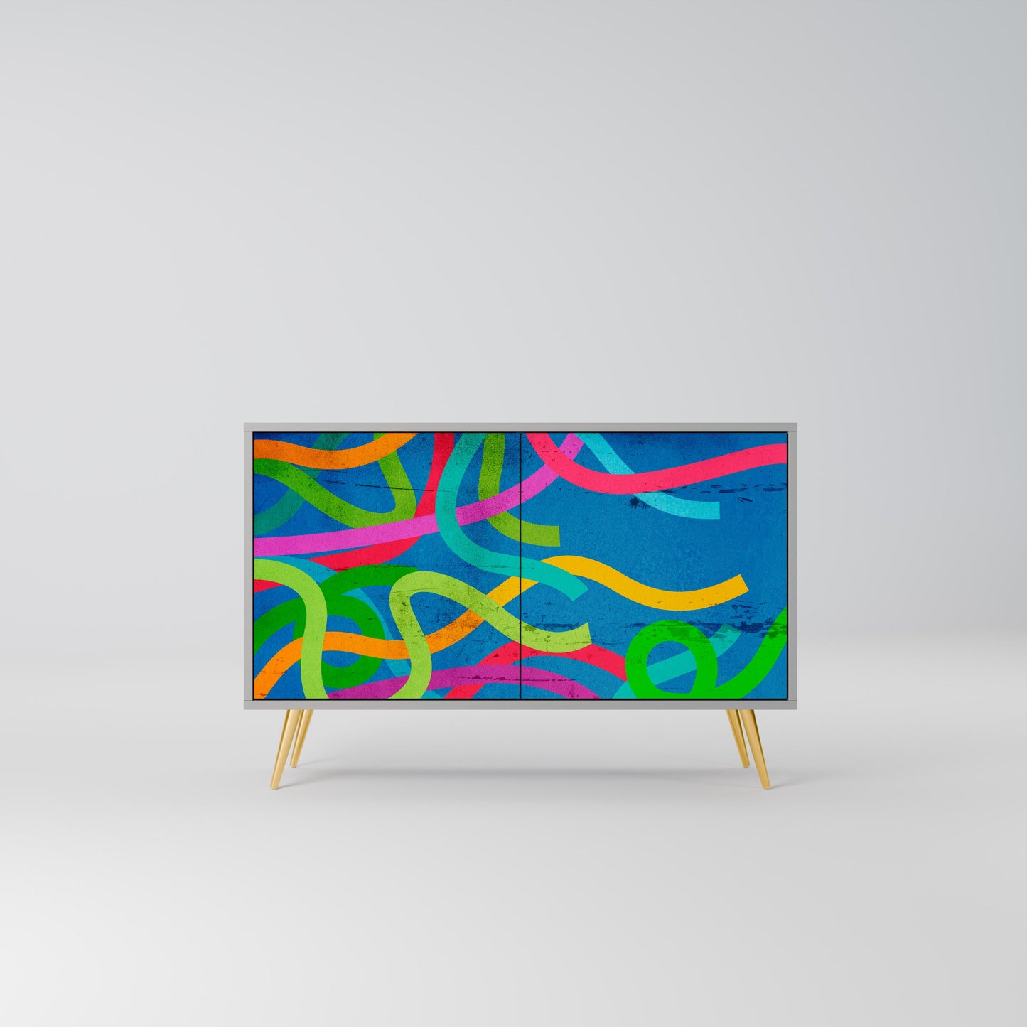 STREAMER TANGLE 2-Door Sideboard in Grey Finish