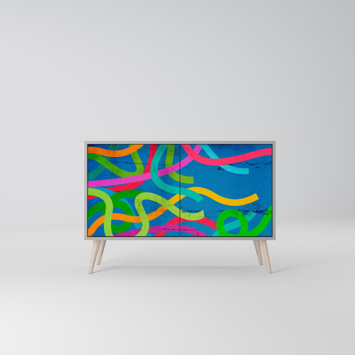 STREAMER TANGLE 2-Door Sideboard in Grey Finish