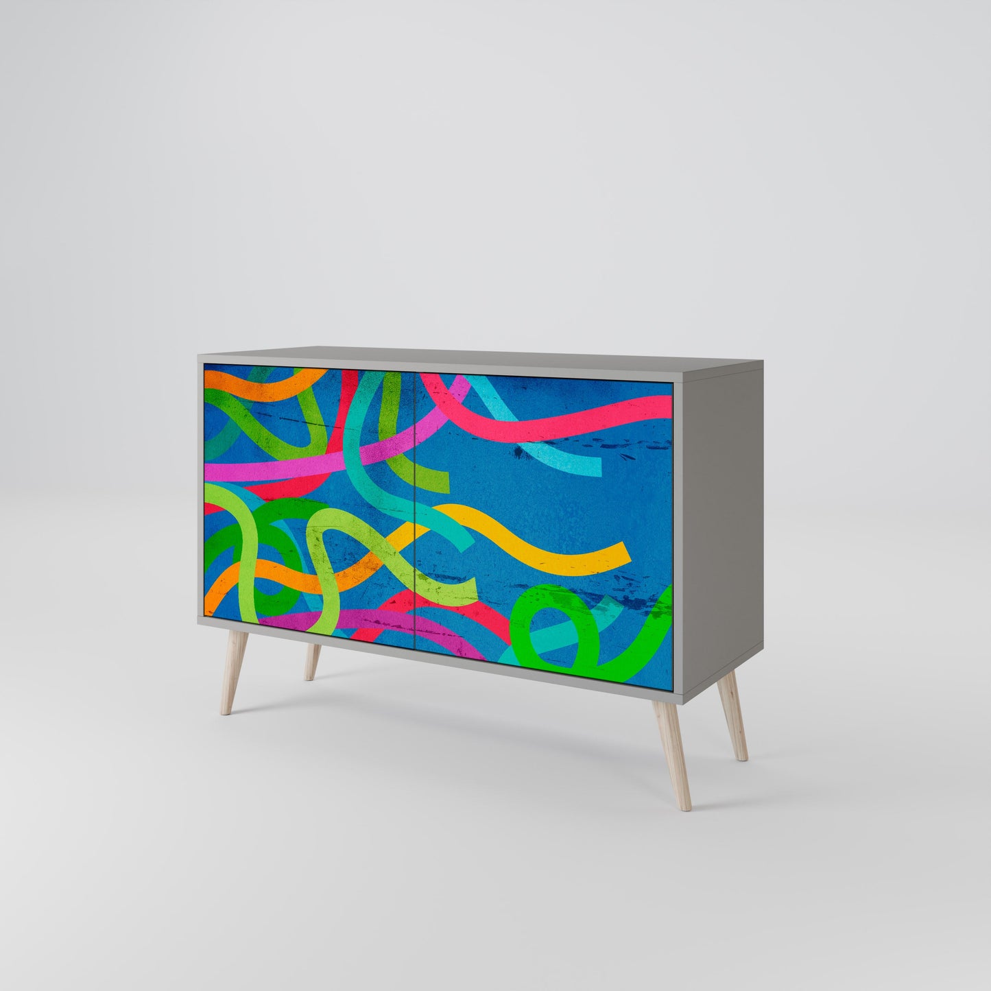 STREAMER TANGLE 2-Door Sideboard in Grey Finish