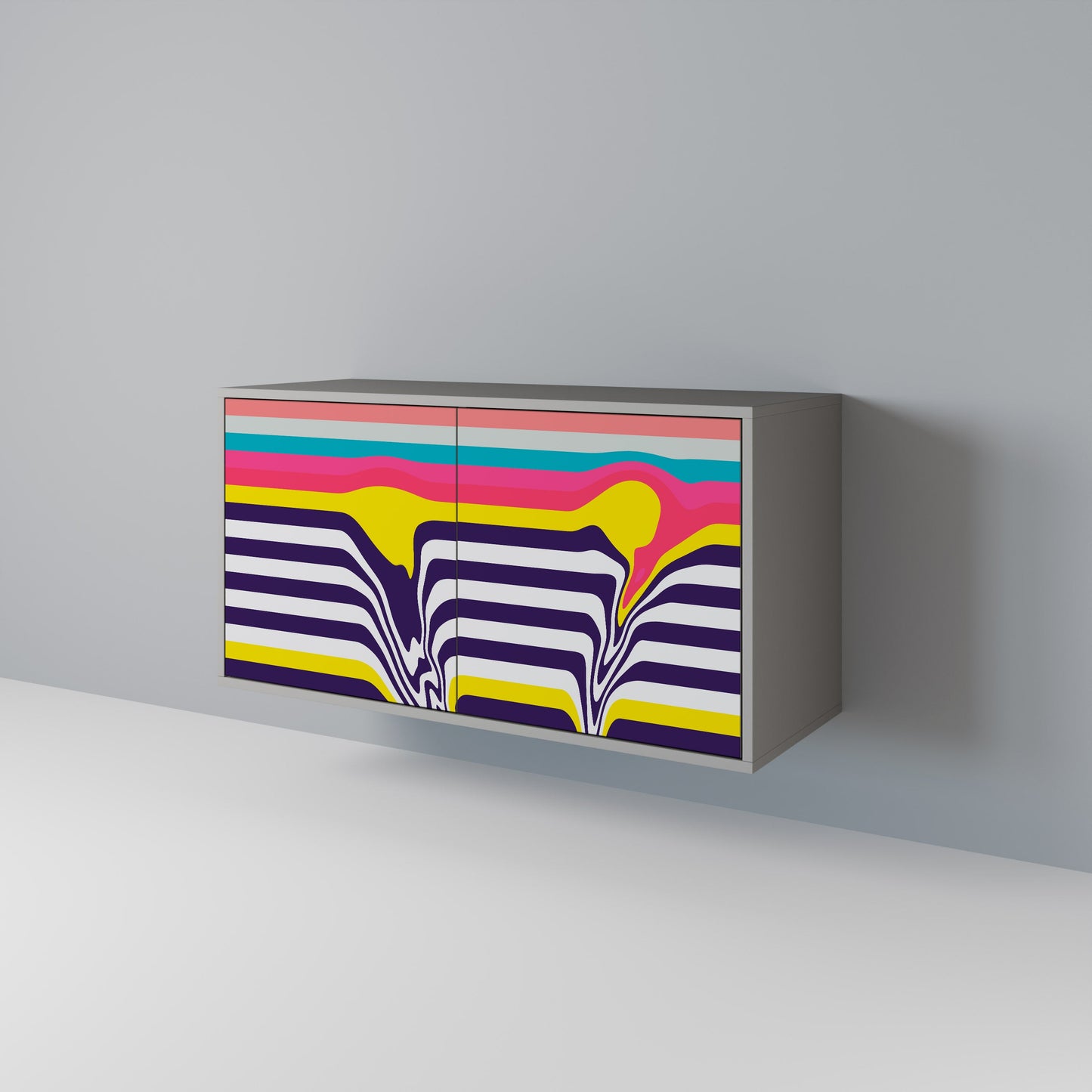 TONE COLLAPSE 2-Door Sideboard in Grey Finish