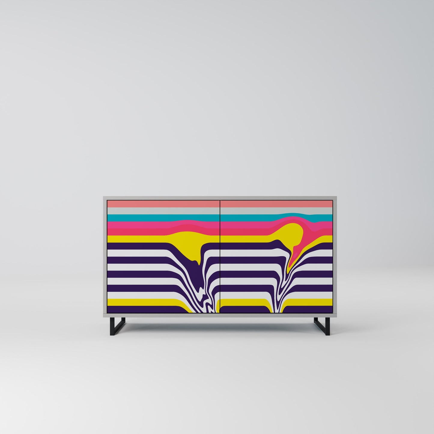 TONE COLLAPSE 2-Door Sideboard in Grey Finish
