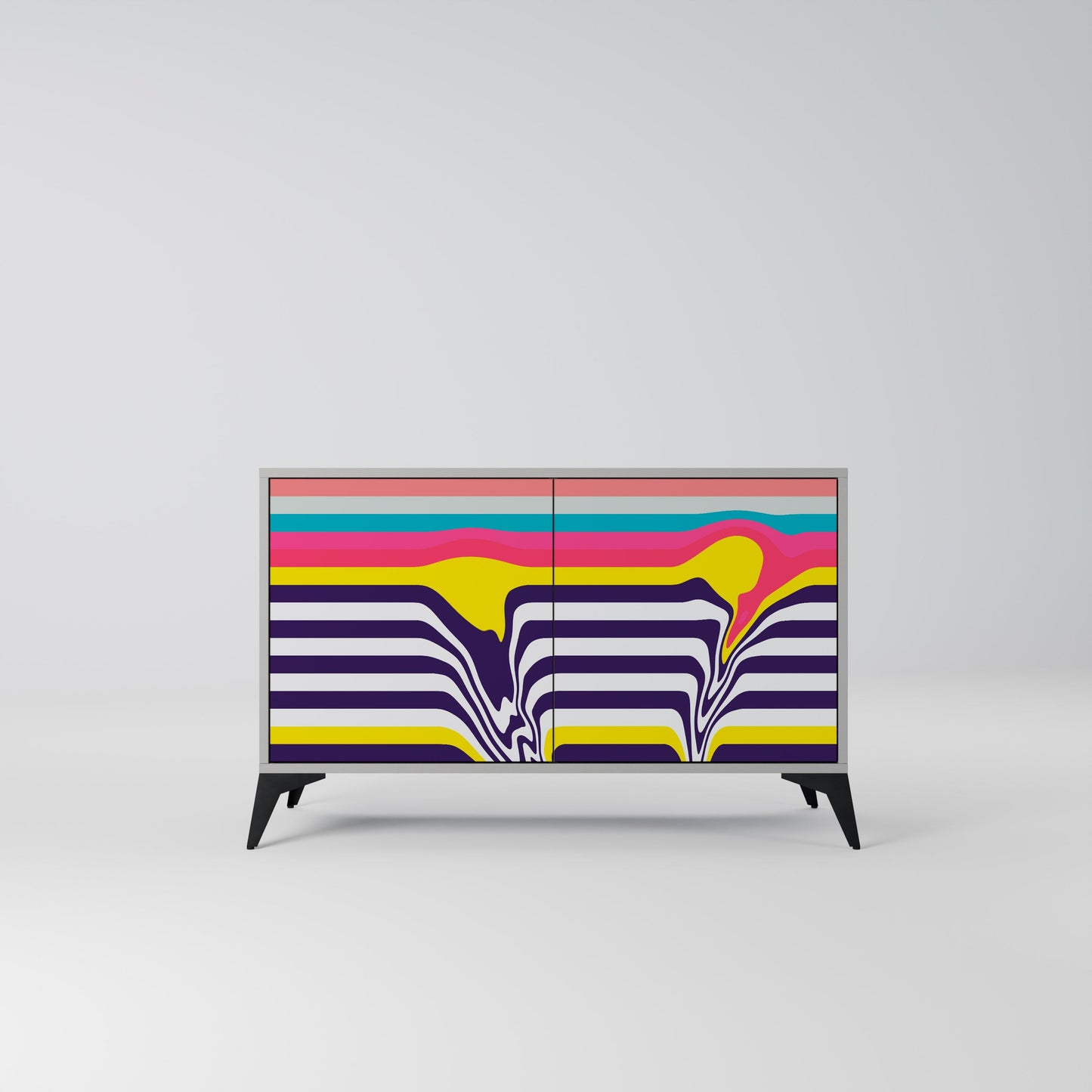 TONE COLLAPSE 2-Door Sideboard in Grey Finish