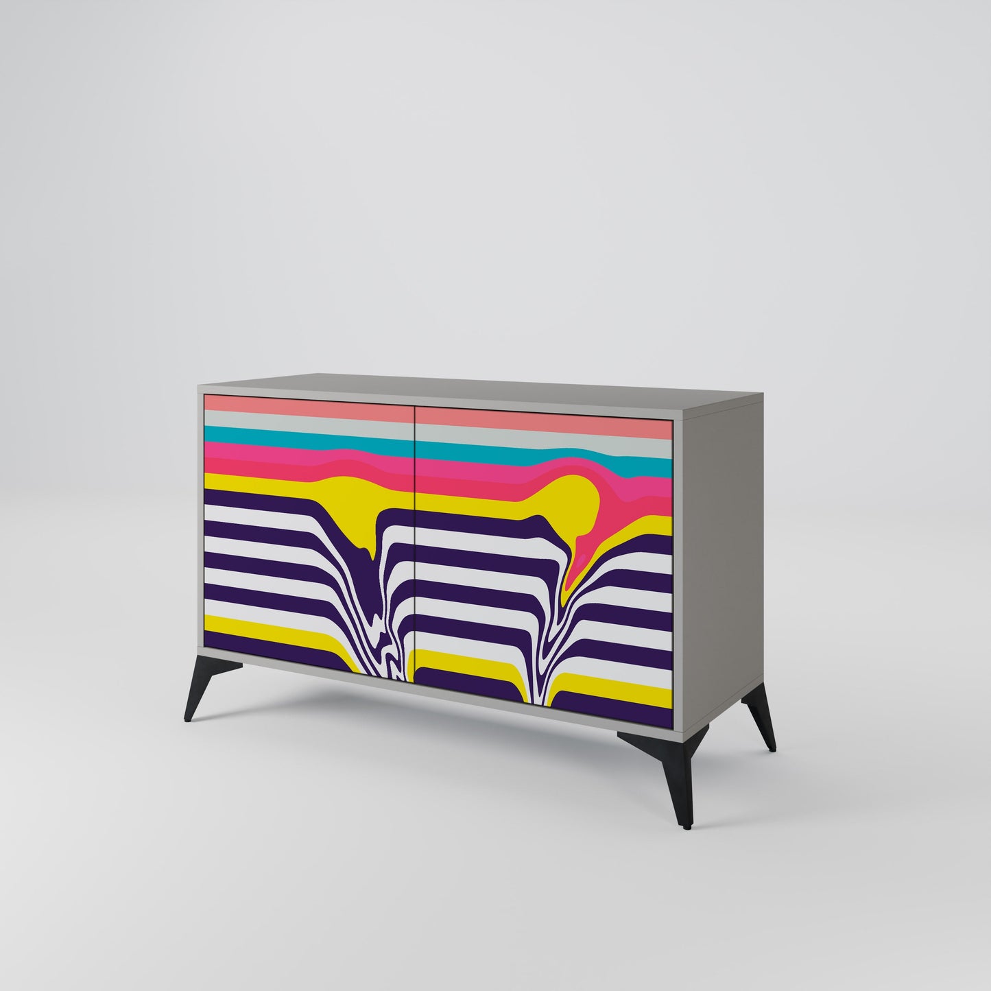 TONE COLLAPSE 2-Door Sideboard in Grey Finish