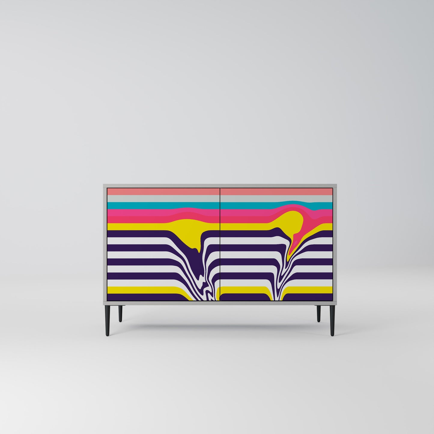 TONE COLLAPSE 2-Door Sideboard in Grey Finish