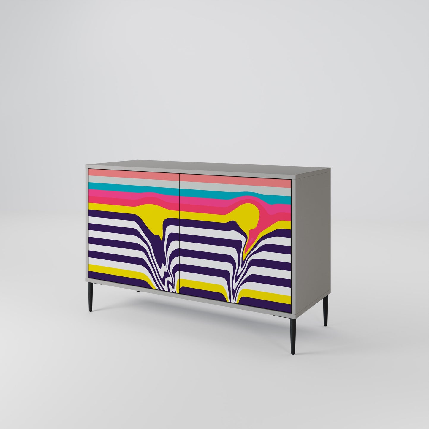 TONE COLLAPSE 2-Door Sideboard in Grey Finish