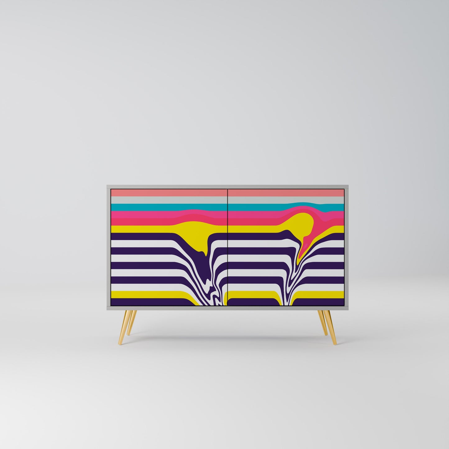 TONE COLLAPSE 2-Door Sideboard in Grey Finish