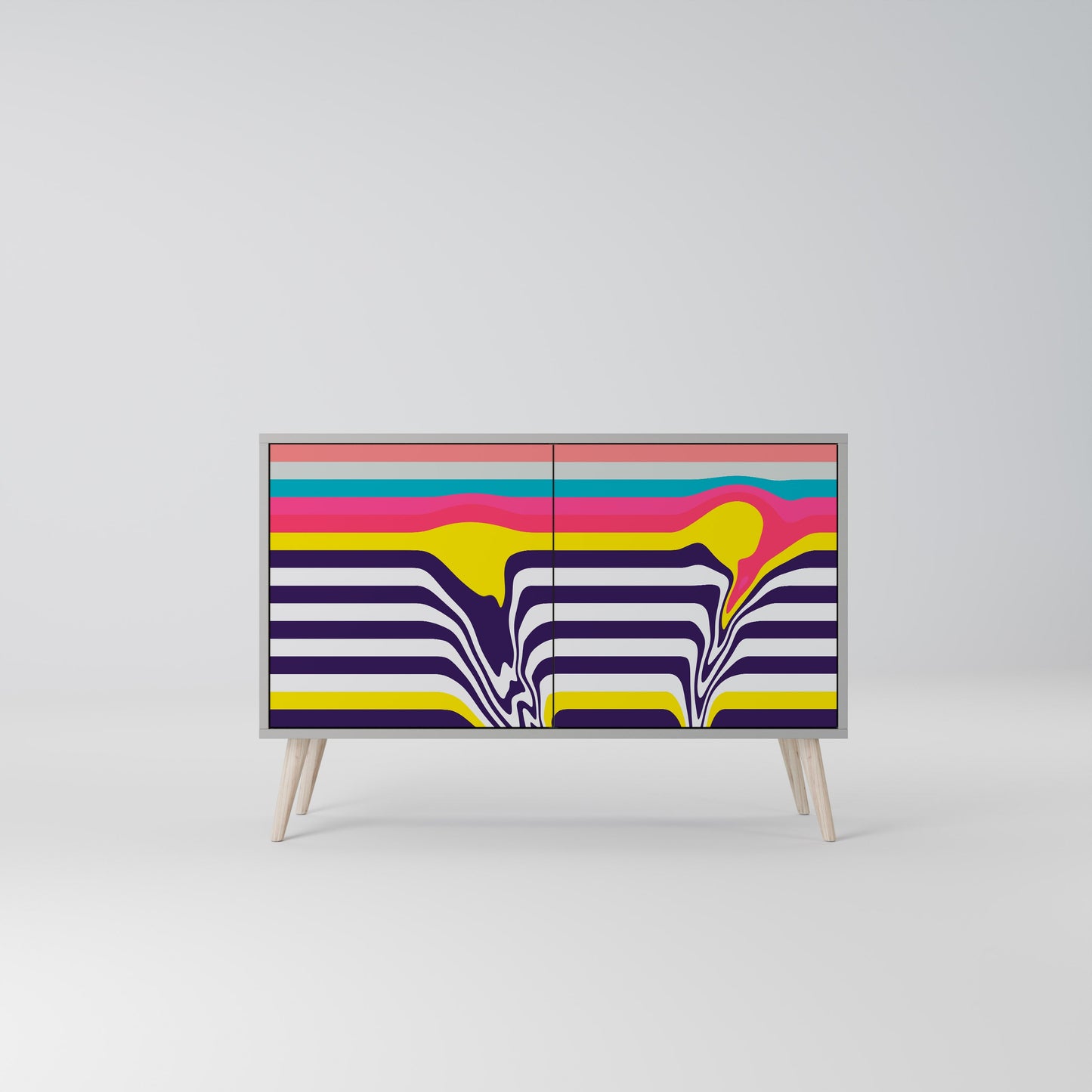TONE COLLAPSE 2-Door Sideboard in Grey Finish