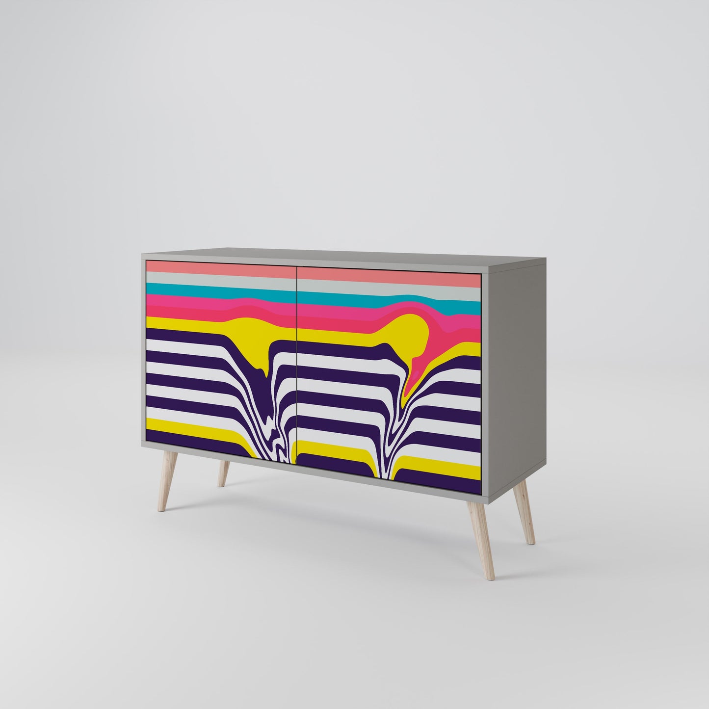 TONE COLLAPSE 2-Door Sideboard in Grey Finish