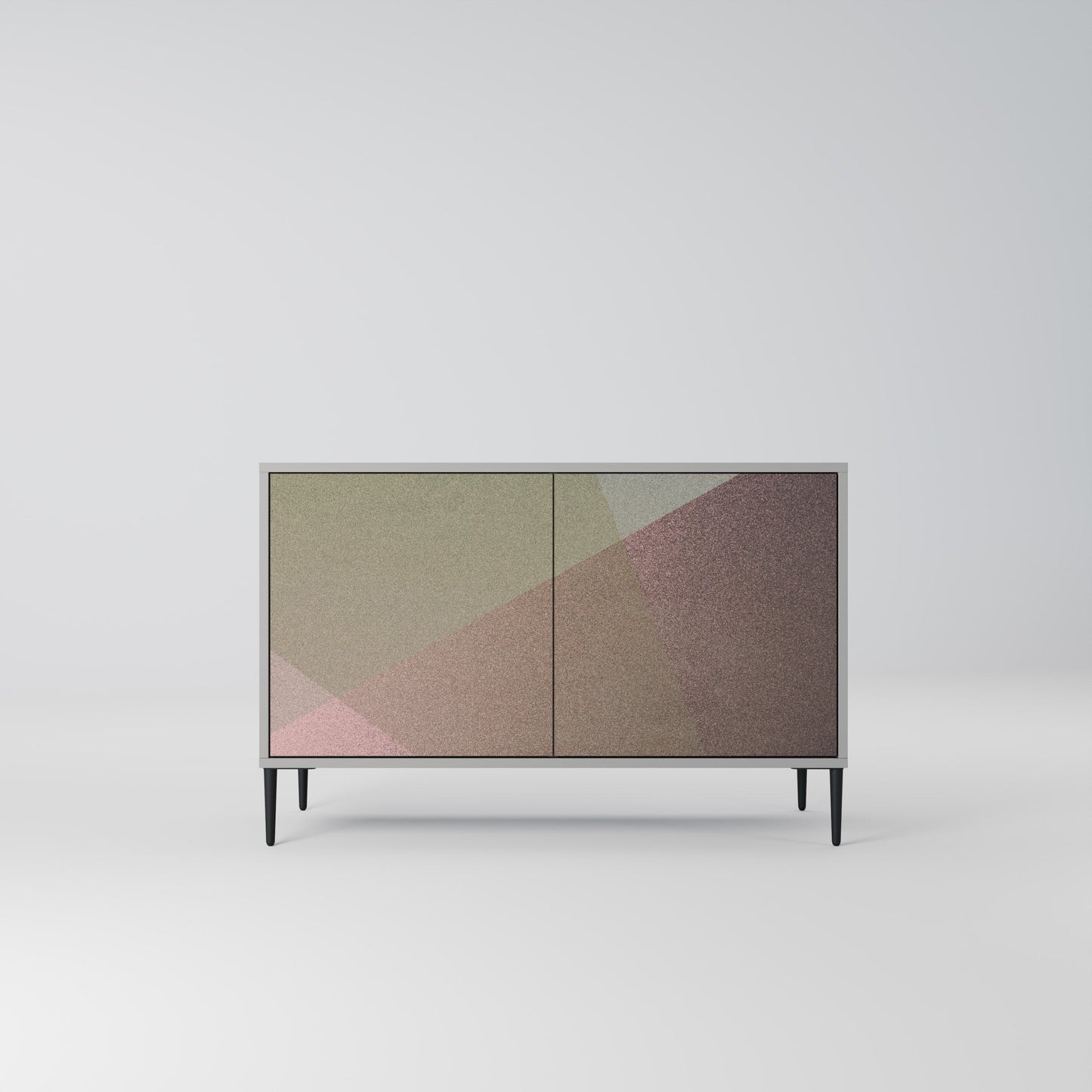 BEIGE GEOMETRY 2-Door Sideboard in Grey Finish