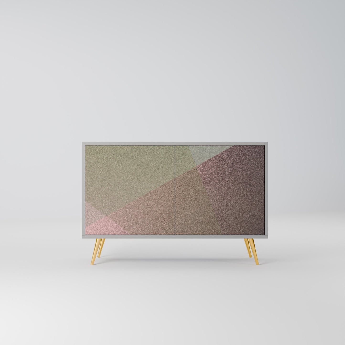 BEIGE GEOMETRY 2-Door Sideboard in Grey Finish