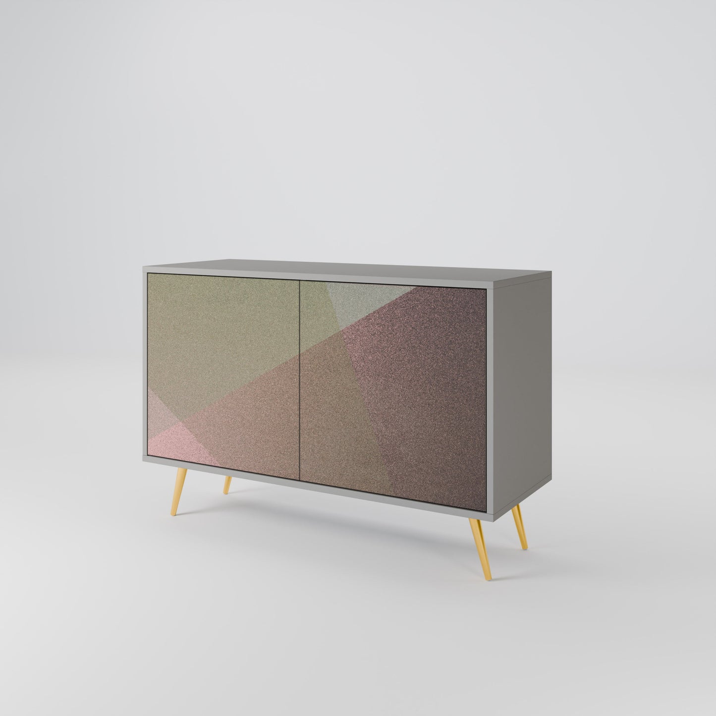 BEIGE GEOMETRY 2-Door Sideboard in Grey Finish